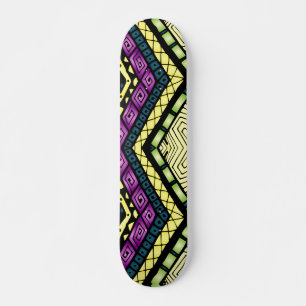 Moderne Paarse gele tribale patroon Persoonlijk Skateboard