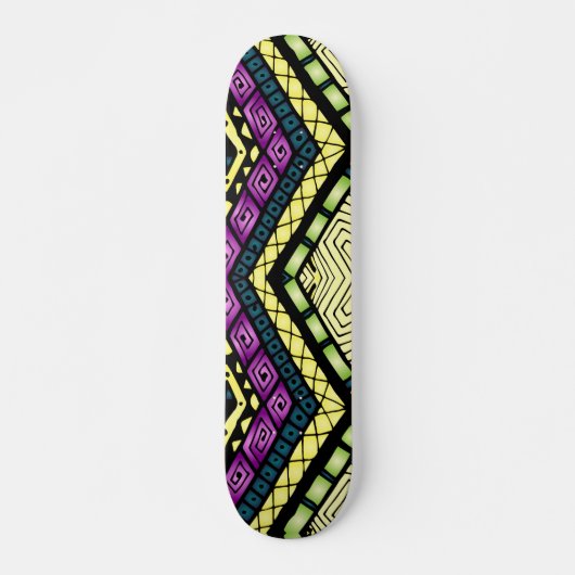 Moderne Paarse gele tribale patroon Persoonlijk Skateboard (Voorkant)