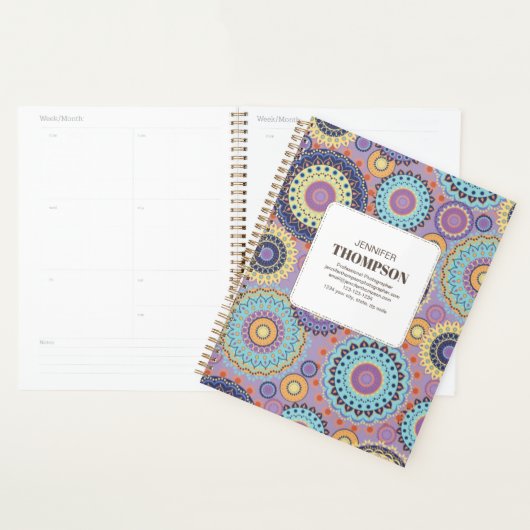 Moderne Paarse geometrische gepersonaliseerde Planner (Display)