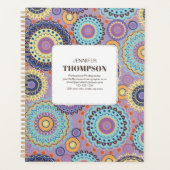 Moderne Paarse geometrische gepersonaliseerde Planner (Voorkant)