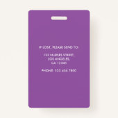 Moderne Paarse geometrische geregistreerde verplee Badge (Achterkant)