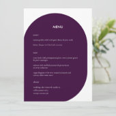 Moderne Paarse geometrische grafische bruiloft Menu (Staand voorkant)