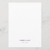 Moderne Paarse geometrische grafische bruiloft Menu (Achterkant)