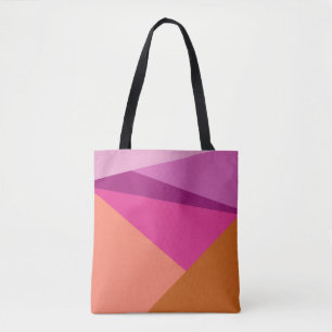 Moderne Paarse geometrische kleurenblokvormen Tote Bag