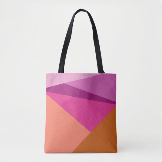 Moderne Paarse geometrische kleurenblokvormen Tote Bag (Voorkant)