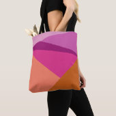 Moderne Paarse geometrische kleurenblokvormen Tote Bag (Dichtbij)