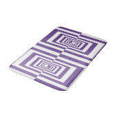Moderne Paarse Geometrische Patroon Badmat (Gekanteld)