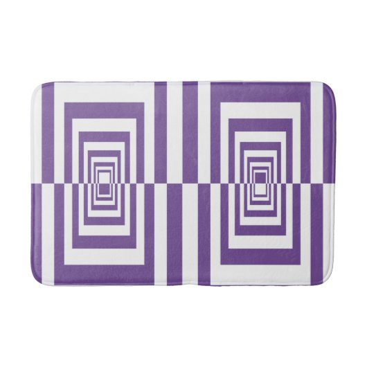 Moderne Paarse Geometrische Patroon Badmat (Voorkant)