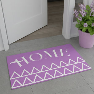 Moderne Paarse geometrische thuistypografie Deurmat