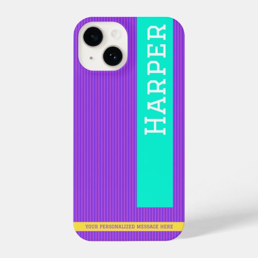 Moderne Paarse gepersonaliseerde naam iPhone-hoes iPhone Hoesje (Achterkant)