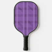 Moderne Paarse Geruite Naam Pickleball Paddle (Achterkant)