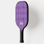 Moderne Paarse Geruite Naam Pickleball Paddle (Links)