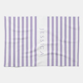 Moderne Paarse gestreepte patroonnaam Theedoek (Horizontaal)
