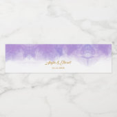 Moderne Paarse gewelddadige bruiloft Waterfles Etiket (Enkel label)