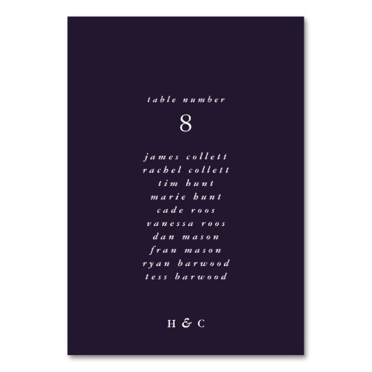 Moderne Paarse gewone bruiloft Kaart (Achterkant)