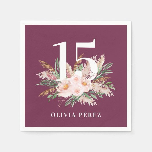 moderne Paarse girale pampas Servet (Voorkant)