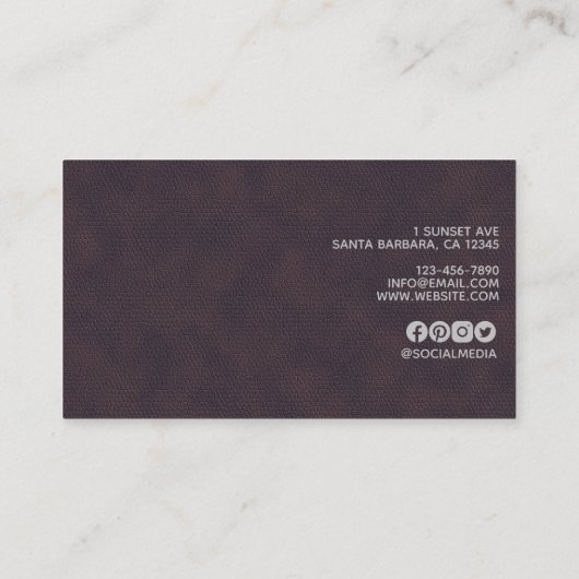 Moderne Paarse gladde lederen textuur Visitekaartje (Achterkant)