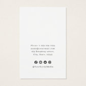 Moderne paarse glitter aangepaste logo oorscherm visitekaartje (Achterkant)