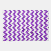 Moderne Paarse Glitter Chevron Keukenschotel Handd Theedoek (Horizontaal)