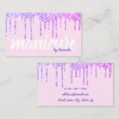 Moderne  paarse glitter drijft mest visitekaartje (Voorkant / Achterkant)