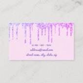 Moderne  paarse glitter drijft mest visitekaartje (Achterkant)