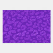 moderne paarse glitter luipaard inpakpapier vel (Voorkant 3)