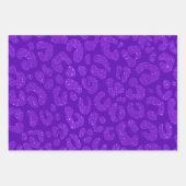 moderne paarse glitter luipaard inpakpapier vel (Voorkant 2)