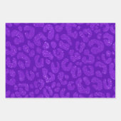 moderne paarse glitter luipaard inpakpapier vel (Voorkant)