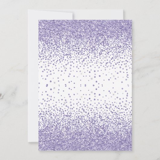 Moderne paarse glitter Meisjes Baby Shower Kaart (Achterkant)