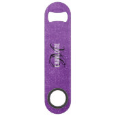Moderne paarse glitter-monogram, balsleutel speed flessenopener (Achterkant)