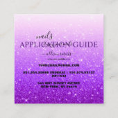 Moderne Paarse Glitter Nail Application Guide Vierkante Visitekaartje (Achterkant)