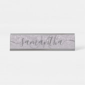 Moderne paarse glitter ombre lavender monogram bureau naambordje (Voorkant)