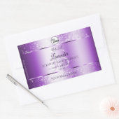 Moderne Paarse Glitter Product Labels monogram Log (Envelop)