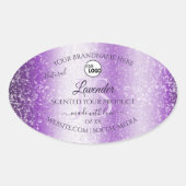 Moderne Paarse Glitter Product Labels monogram Log (Voorkant)
