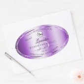 Moderne Paarse Glitter Product Labels monogram Log (Envelop)
