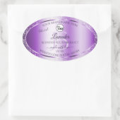 Moderne Paarse Glitter Product Labels monogram Log (Tas)