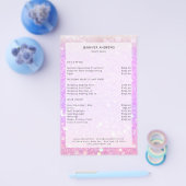 Moderne Paarse Glitter Salon Prijslijst Flyer (Enkel)