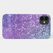 Moderne Paarse Glitter Schitterende Vrouwelijke Om Case-Mate iPhone Case (Achterkant (horizontaal))