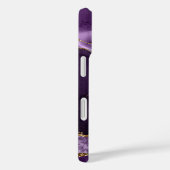 Moderne Paarse Glitter Script-monogram voor Agate Case-Mate iPhone Case (Achterkant / Rechts)