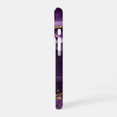 Moderne Paarse Glitter Script-monogram voor Agate iPhone 16 Hoesje (Linkerkant)