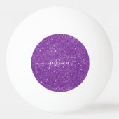 Moderne paarse glitter scriptnaam pingpongbal (Voorkant)