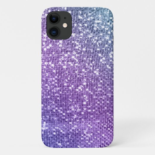 Moderne Paarse glitter shimmer girly ombre patroon Case-Mate iPhone Case (Achterkant)