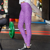 Moderne Paarse Glitter Sparkels Patroon Sport Cade Leggings
