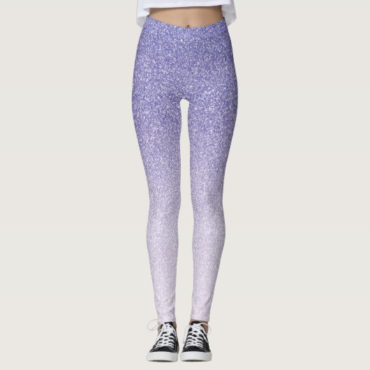 Moderne Paarse Glitter Sparkles Gift Leggings (Voorkant)