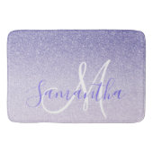 Moderne Paarse Glitter Sparkles Personated Name Badmat (Voorkant)