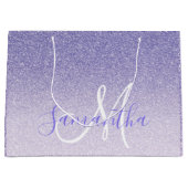 Moderne Paarse Glitter Sparkles Personated Name Groot Cadeauzakje (Voorkant)