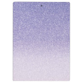 Moderne Paarse Glitter Sparkles Personated Name Klembord (Achterkant)