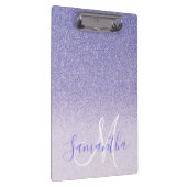Moderne Paarse Glitter Sparkles Personated Name Klembord (Rechts)