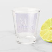Moderne Paarse Glitter Sparkles Personated Name Shot Glas (Achterkant)