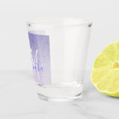 Moderne Paarse Glitter Sparkles Personated Name Shot Glas (Rechts)